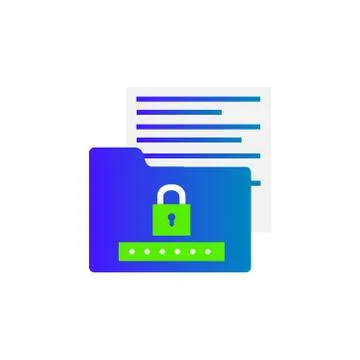 Folder data security design vector isolated on white background Stock Illustration