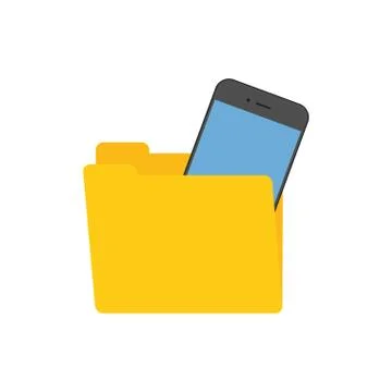 Folder data technology smartphone digital Stock Illustration