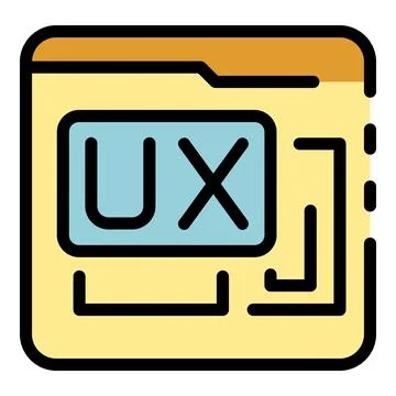 Folder data ux interaction icon color outline vector Illustrazione stock