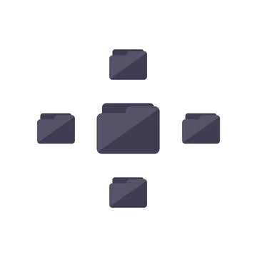 Folder database icon flat vector. Customer data イラスト素材