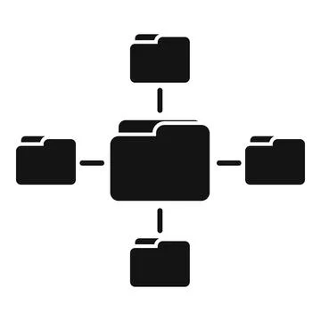 Folder database icon simple vector. Customer data Stock Illustration