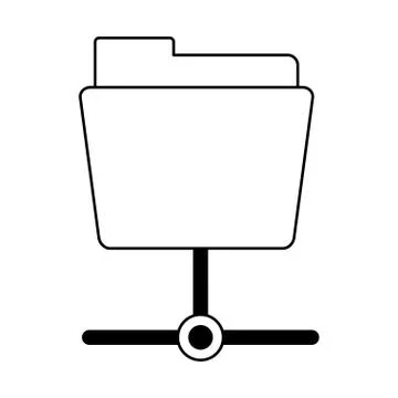 Folder database symbol black and white 库存插图