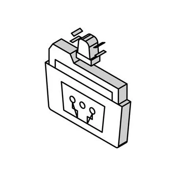Folder with debug report isometric icon vector illustration Stock Illustration