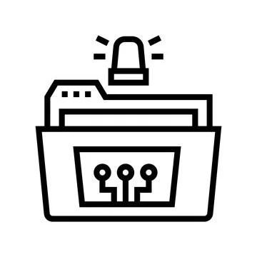 Folder with debug report line icon vector illustration 스톡 일러스트