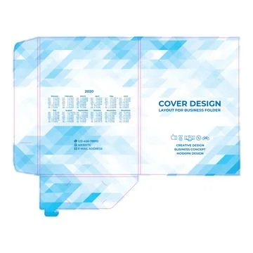 Folder design, cover for catalogue, brochures, layout for placement of photos Stock Illustration