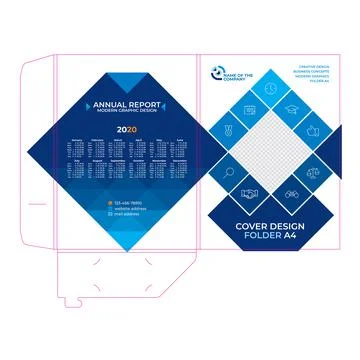 Folder design, cover for catalogue, brochures, layout for placement of photos Stock Illustration