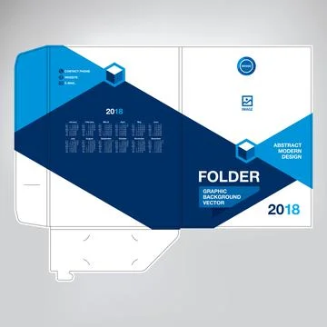 Folder design, cover for catalogue, brochures, layout for placement of photos Stock Illustration