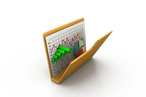 Folder with diagram, chart, graph Stock Illustration