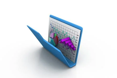 Folder with diagram, chart, graph Stock Illustration