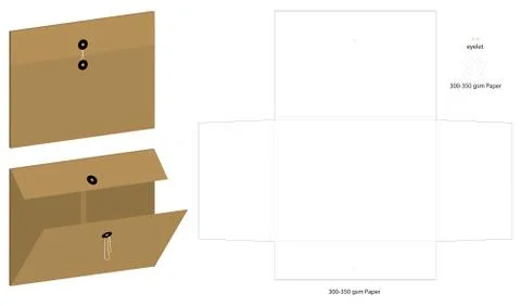 Folder die cut mock up template vector Stock Illustration