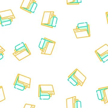 Folder with digital file vector seamless pattern Stockillustratie