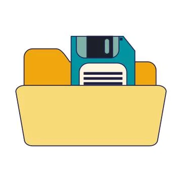 Folder with diskette save symbol 库存插图