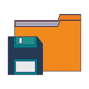 Folder with diskette save symbol 库存插图
