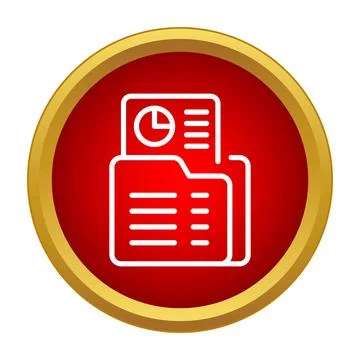 Folder with document and analytical chart icon Stock Illustration