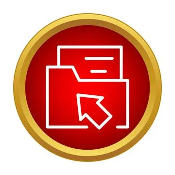Folder with document and cursor icon Stockillustratie