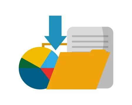 Folder with document and statistic graphic Stock Illustration