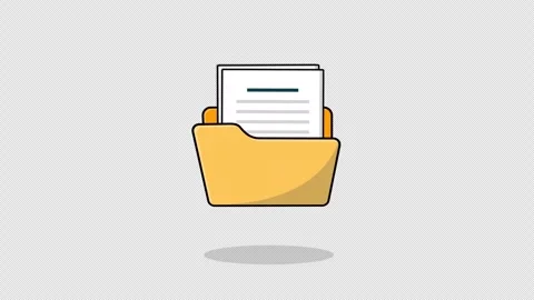 Folder with Document Animation Video - Transparent Stock Footage 274411332