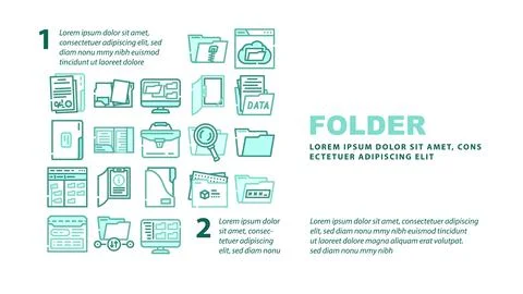 Folder document business file landing header vector Stock Illustration