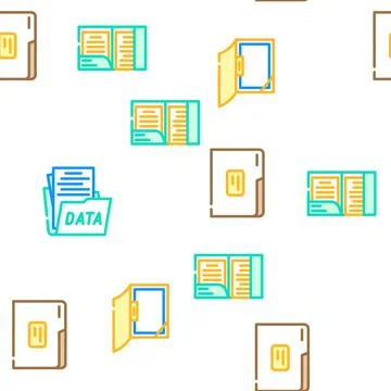 Folder document business file vector seamless pattern Illustrazione stock