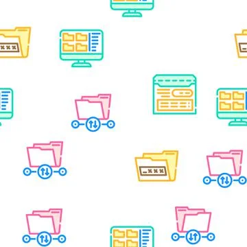 Folder document business file vector seamless pattern Stock Illustration