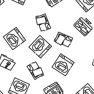 Folder document business file vector seamless pattern Illustrazione stock