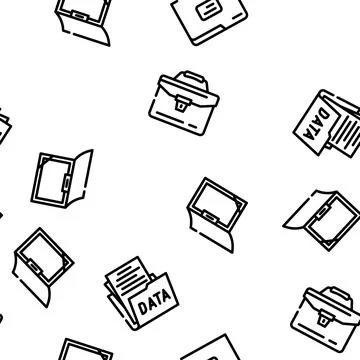 Folder document business file vector seamless pattern Stock Illustration