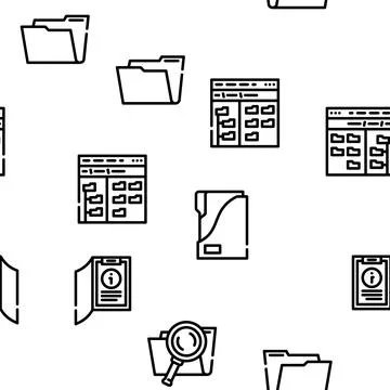 Folder document business file vector seamless pattern Stock Illustration