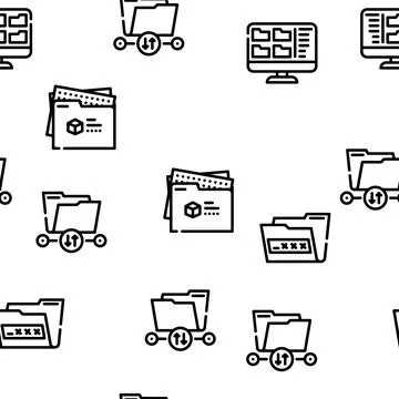 Folder document business file vector seamless pattern Stockillustratie