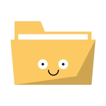 Folder document cute cartoon vector illustration Stock Illustration