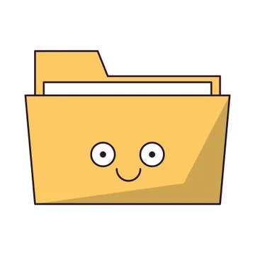 Folder document cute cartoon vector illustration Stock Illustration