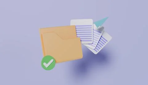 Folder with document files, Digital management, Online paperwork and business Иллюстрация