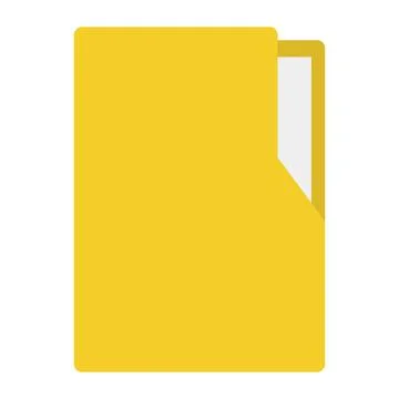 Folder with document flat clipart vector illustration Stock Illustration
