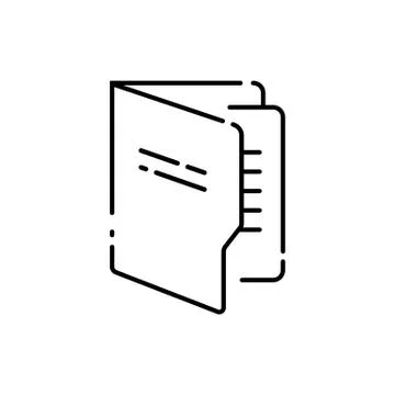 Folder document icon line in black simple design on an isolated white backgro Stock Illustration