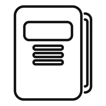 Folder document icon outline vector. Manual page Stock Illustration