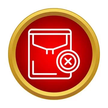 Folder document icon showing file removal or cancellation Stock Illustration