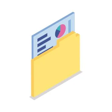 Folder document isometric style icon 스톡 일러스트