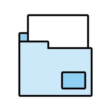 Folder document line and fill style icon Stock Illustration