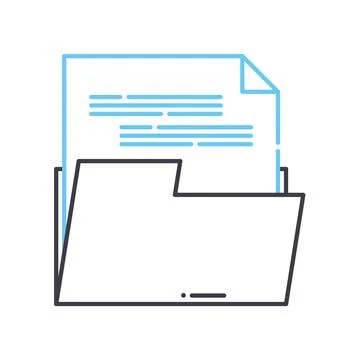 Folder with document line icon, outline symbol, vector illustration, concept Stock Illustration