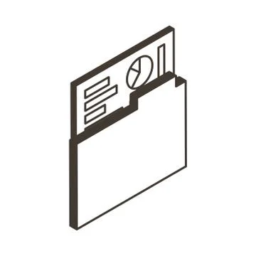 Folder document line style icon Illustrazione stock