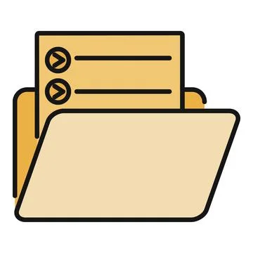 Folder with document list and tasks icon Stock Illustration