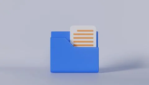 Folder with document list icon for report management 3d render concept Иллюстрация