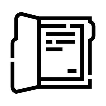 Folder with document outlining information and data Stock Illustration