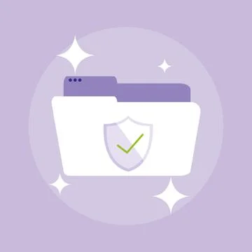 Folder document with shield and check symbol イラスト素材