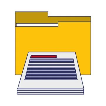 Folder with document symbol Illustrazione stock