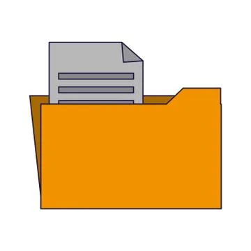 Folder with document symbol Illustrazione stock