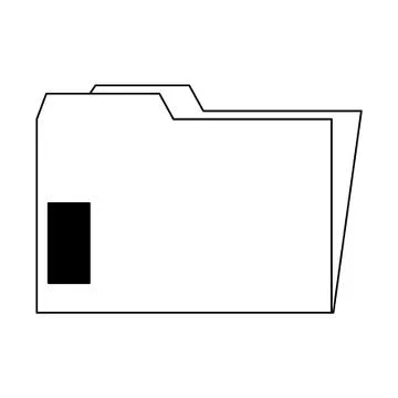 Folder document symbol isolated in black and white 库存插图