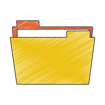 Folder document symbol scribble Stock Illustration