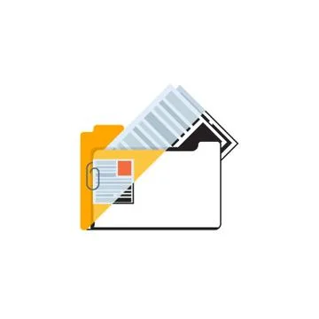 Folder with Document. Vector illustration - Vector illustration Stock Illustration