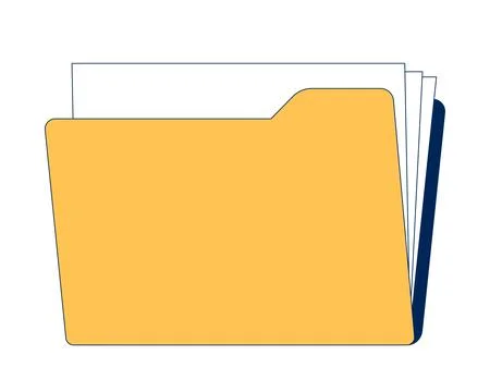 Folder with documents 2D cartoon object Stock Illustration
