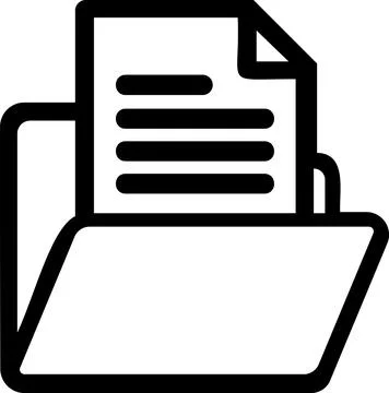 Folder with documents and files line icon Illustrazione stock